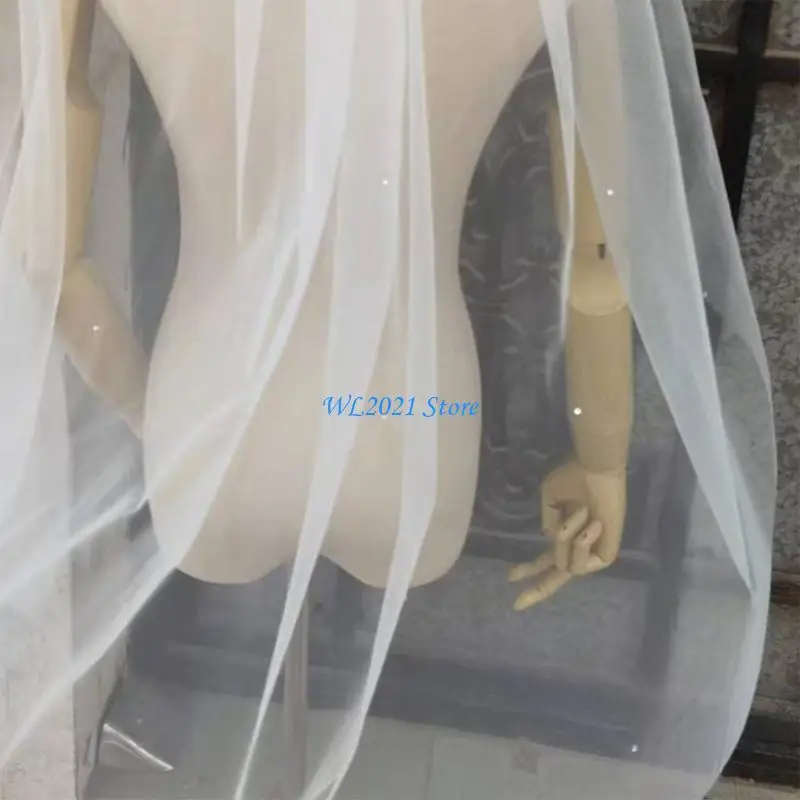 G5GC Mạng che mặt đám cưới sang trọng Thạch anh trang trí lãng mạn Sheer Mạng che mặt cô dâu đẹp cho đám cưới và sự kiện