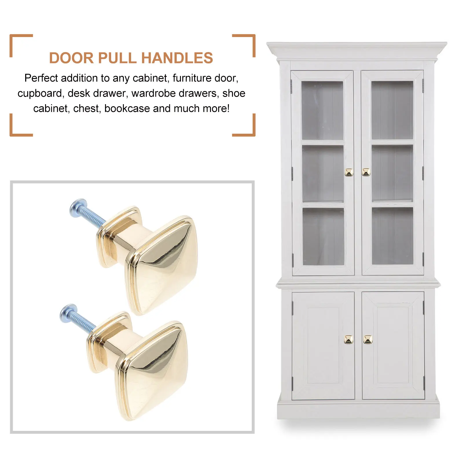 

10pcs Golden Single Hole Pulls Durable Zinc Alloy Cabinet H les Wardrobe Bookcase Drawer Knobs Simple Hardware Square Shape