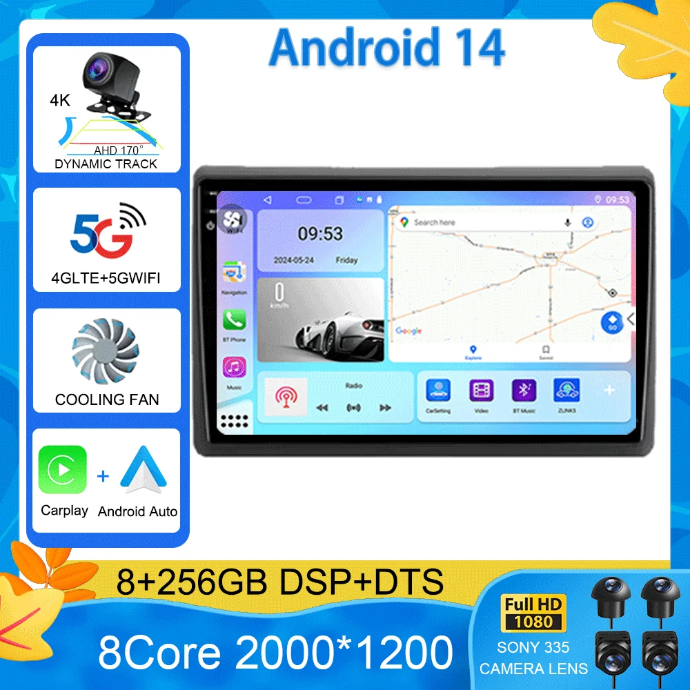 

Для Renault Dacia Duster 2018 2019 ARKANA 2019 Android 14 Автомобильный радиоприемник Видео Мультимедийный плеер Монитор Навигация GPS Головное устройство