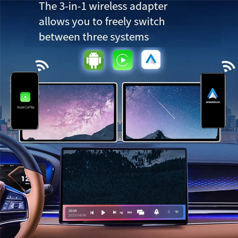 

A73E-Carplay Android TV Box Lite Wired To Wireless Car Play Android Auto Adapter -Compatible Video Streaming Box Car