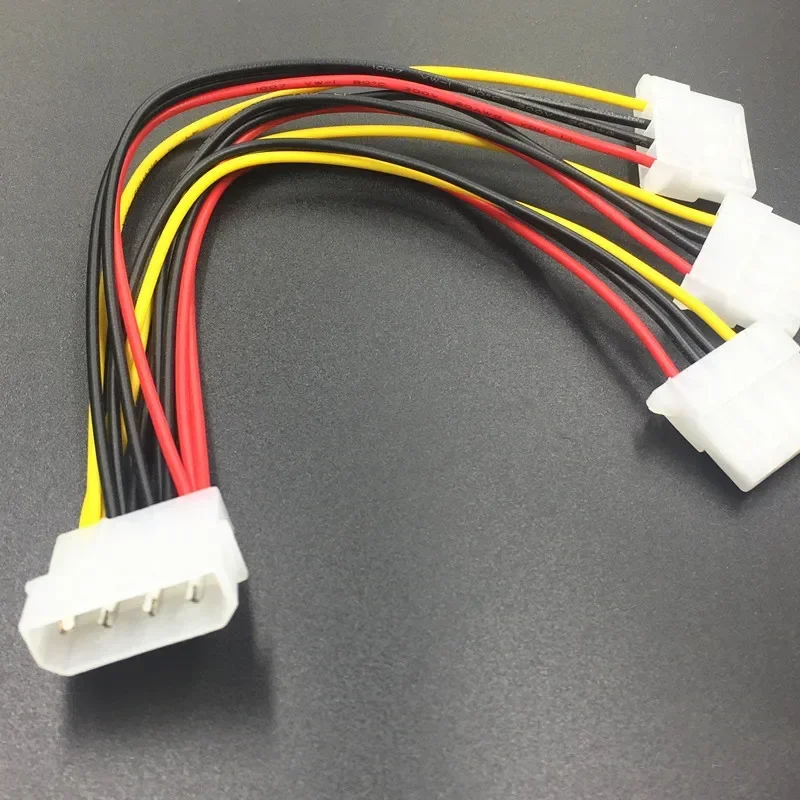 Cabos de alimentação IDE de 4 pinos HY1578 4 pinos Molex macho para 3 portas Molex IDE fêmea cabo adaptador divisor de fonte de alimentação