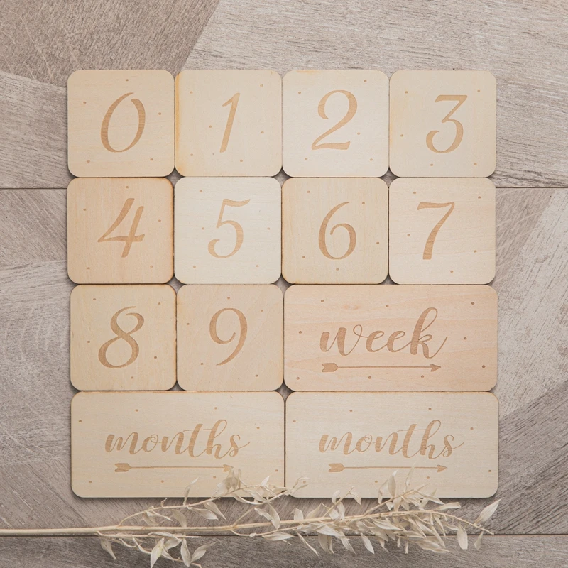 Baby Milestone Number Monthly Memorial Cards Props For The Newborn Photo Shoot Baby Photo Accessories Anniversary Of Growing UP