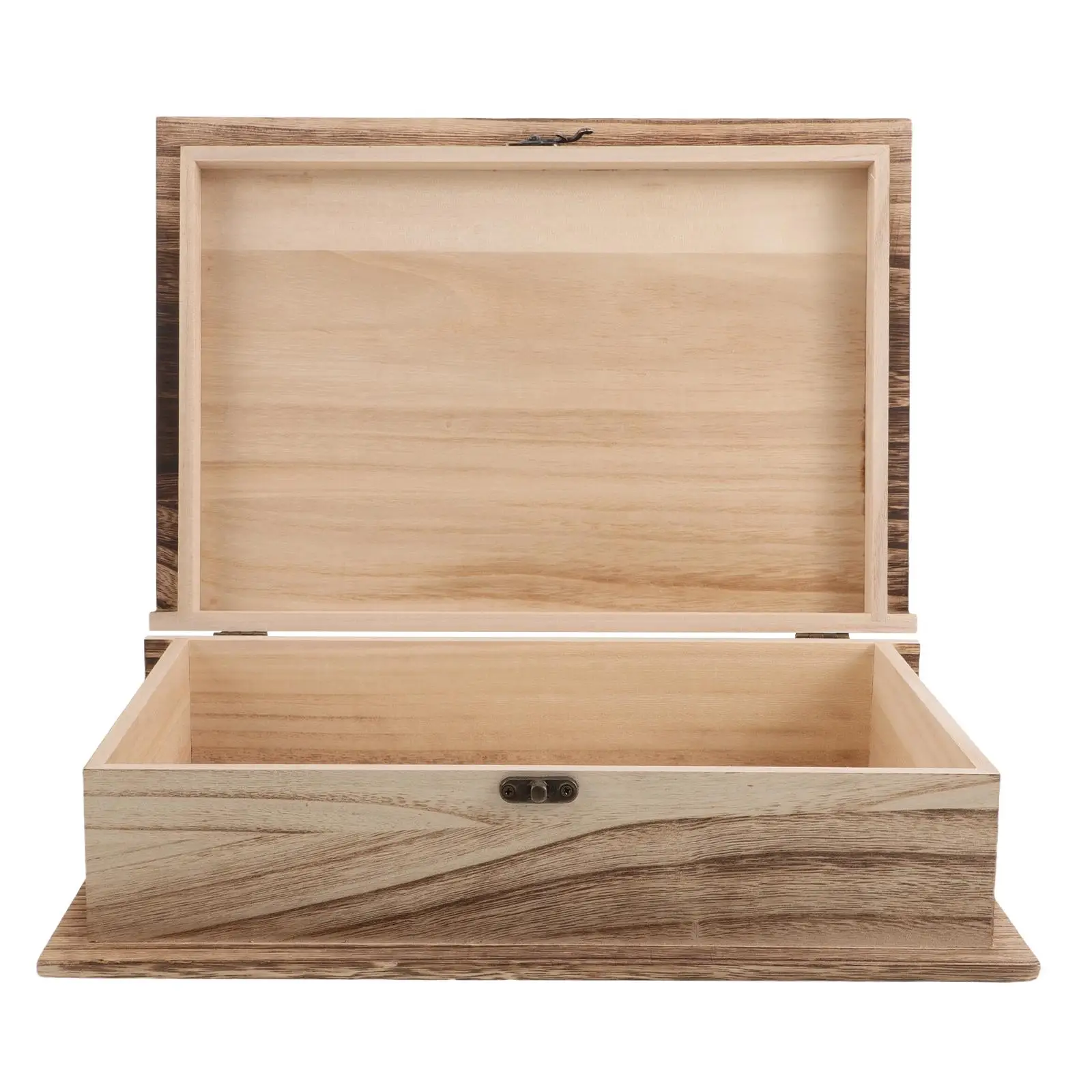 

Wooden Bible Box Jewelry Container Customized Hinged Lid Storage Case Keepsake Memory with Clasp Lock