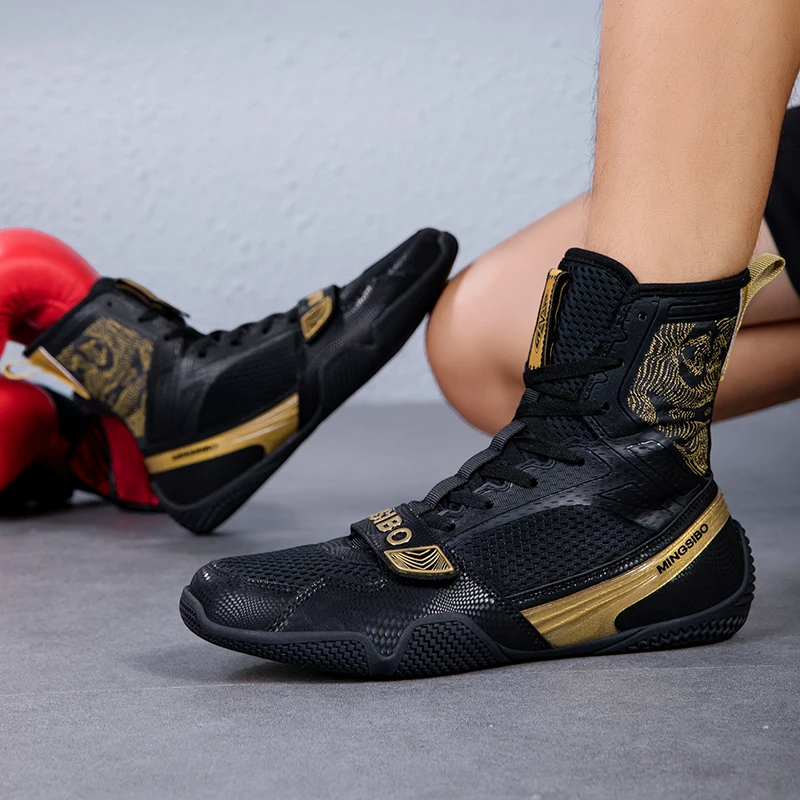 Men New Boxing Shoes High Top Judo Outdoor Professional Combat Athletic Top Quality Male Non-Slip Big Size Sport Wrestling Shoes