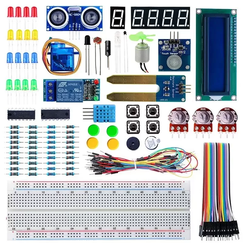 Beginner Kit for Arduino 33 Sensors Modules DHT11 RGB LED Resistor Breadboard Button Display 9G Servo 24 Lessons for Starter 4 P