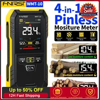 FNIRSI WMT-10 Hygrometer Inductive Wood Moisture Meter Non-contact Timber Damp Wall Detector 17mm Measurement Range 0~75%