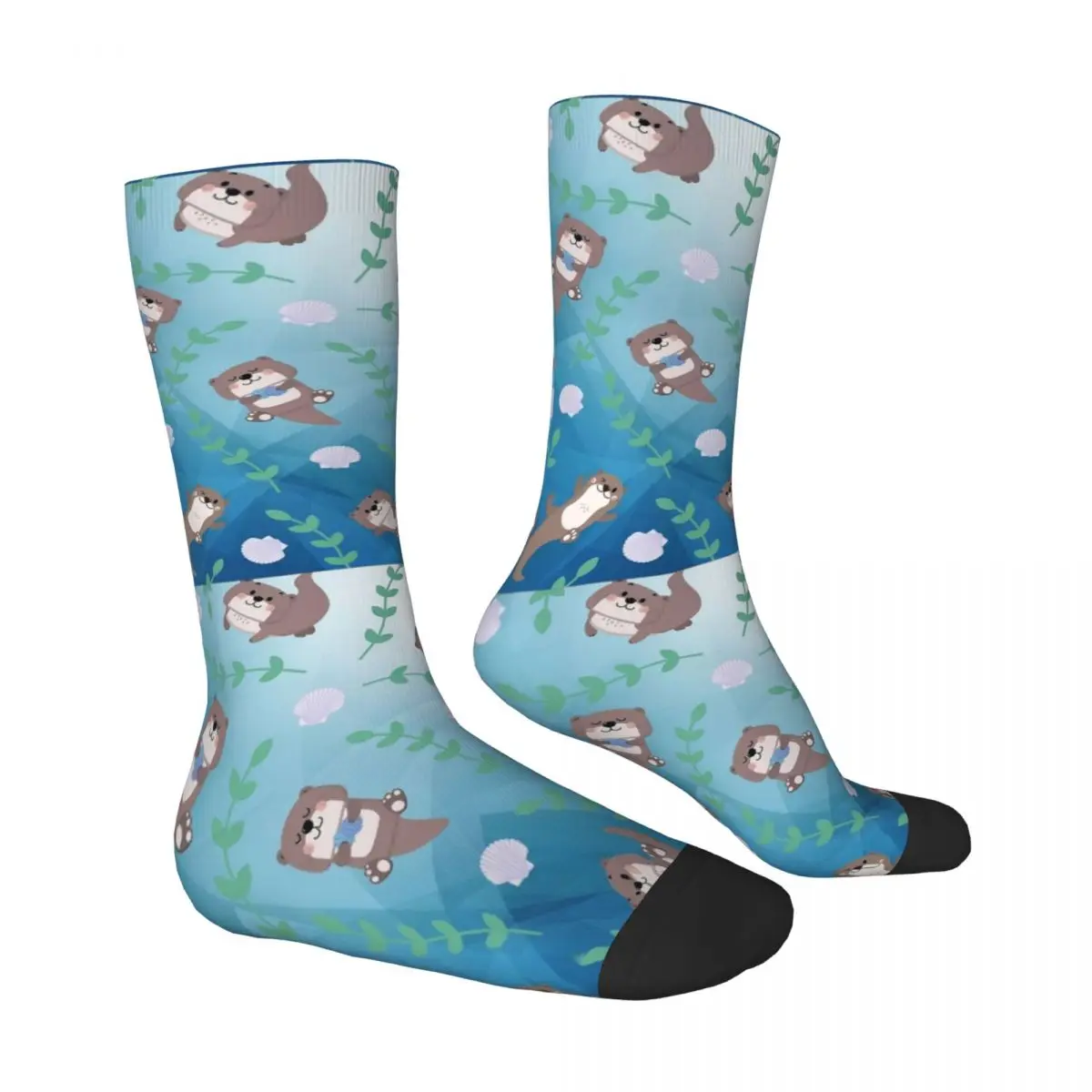 Brothers Otters Swimming Socks Fashion Stockings Women Men Soft Running Sports Socks Autumn Pattern Anti Slip Socks