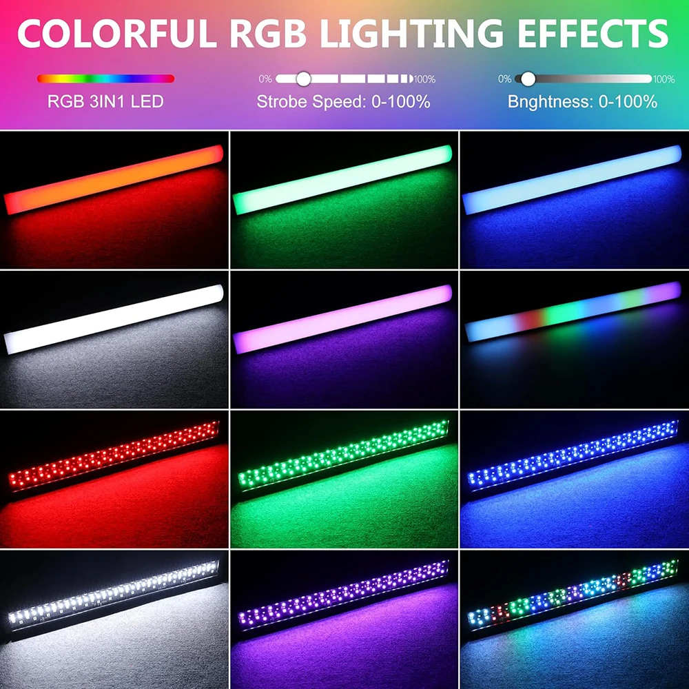 10PCS / 50w LED Stage Pixel Lights Bar RGBW Strobe Pixel 2in1 Effetto Wash Wall Lights 108LED Stage Light
