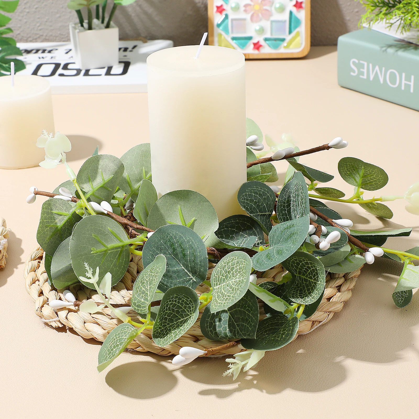 

2pcs Nordic Wreath Decorative Ring For Festival Wedding Home Decoration Outdoor Indoor Wreath Decor Household