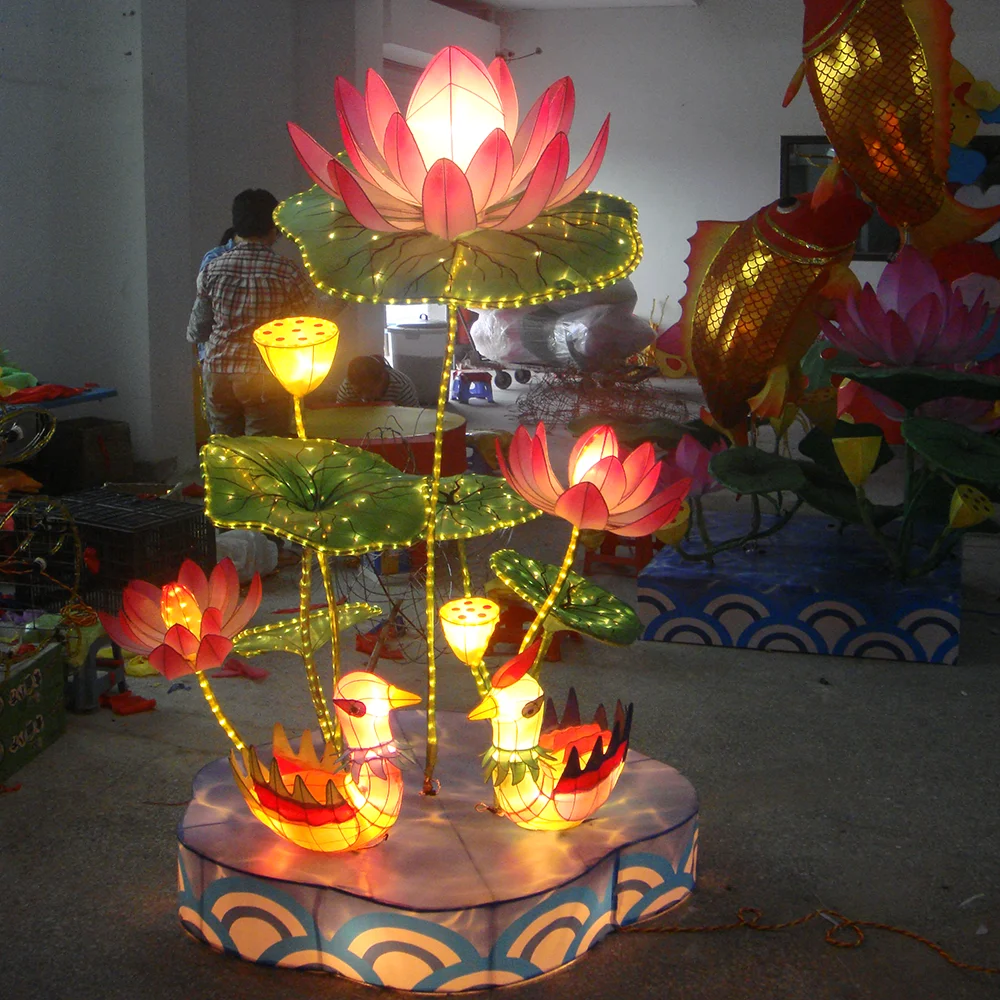Traditional lotus lanterns, Chinese festival lanterns, indoor lanterns, Chinese hanging Mid-Autumn Festival
