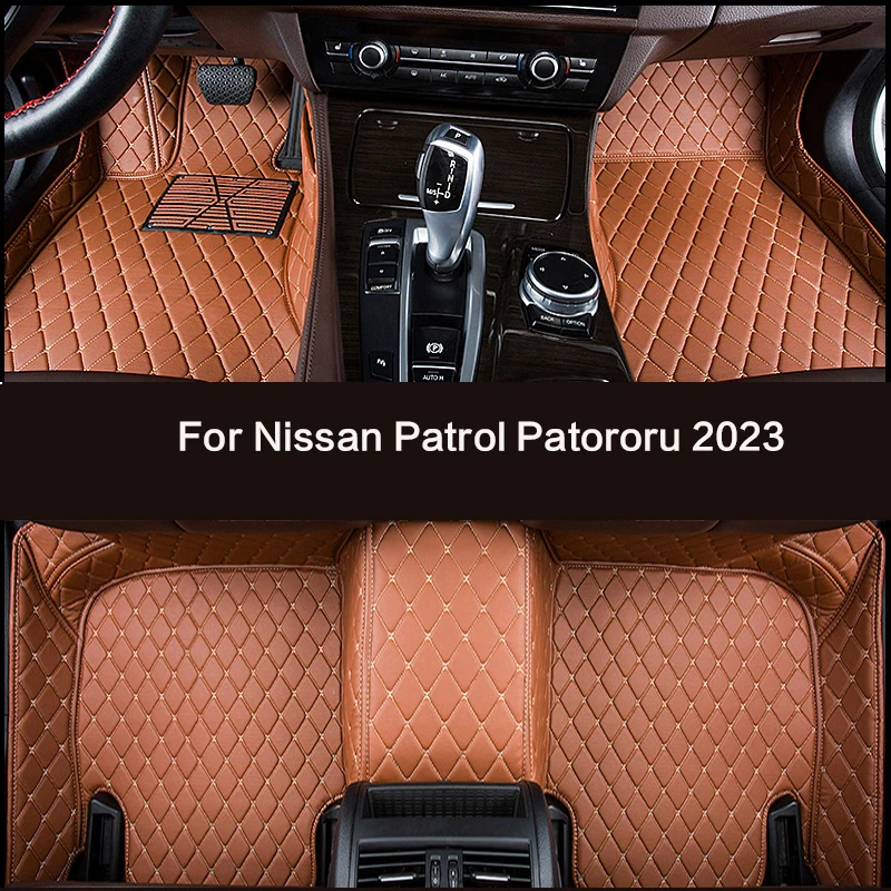 

For Nissan Patrol Patororu 2023 2024 2025 Custom Car Floor Mats Special Carpets Leather Carpet Car Accessories