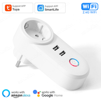 Tuya Smart Life WIFI Smart Socket Plug EU UK US Plug  with 2 USB 10A/16A APP Remote Control Work With Alexa Google Home