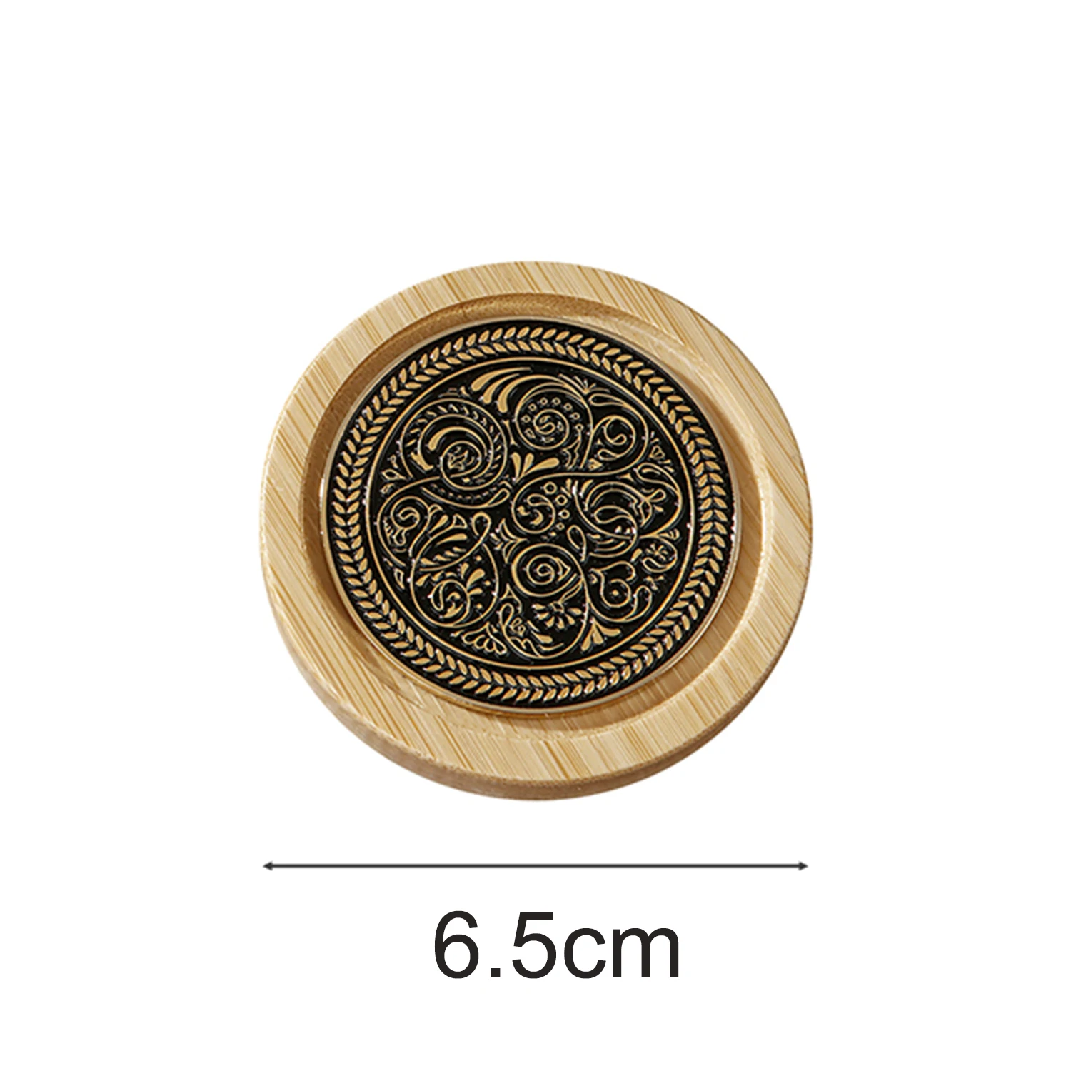1PC Vintage Metal Coasters Bamboo Heat Insulation Cup Pad Drink Cup Coaster for Tea Coffe Milk Kitchen Supplies