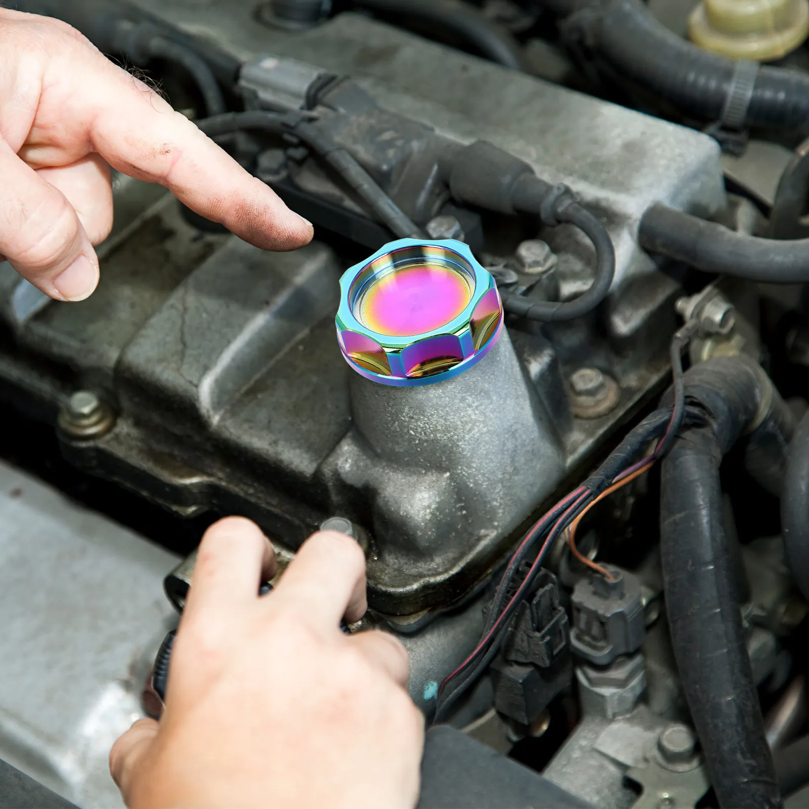 

Stylish Aluminum Alloy Oil Cap Durable Fuel Gas Tank Cover Easy Installation No Leaks Automotive Accessories Engine Bay Enhancer