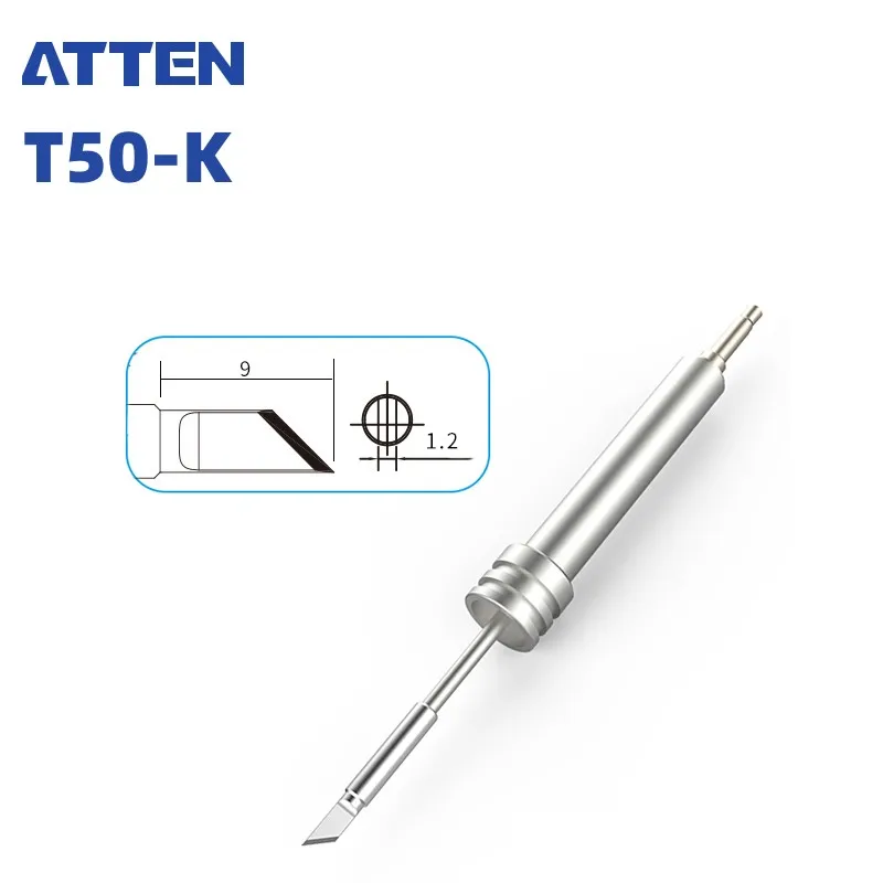 ATTEN GT-Y050 Soldering Tip T50-K/0.1SI/0.3SI/2.0SK/3.0SK/1.2C/1.3D/2.2D/3.0D Solder Iron Head Replacement Accessories Tools