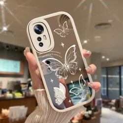 Cute Butterfly Pattern Case For Xiaomi Redmi Note 13 Pro 12 11 Pro Plus 11T 11S 10S 10 Pro Max 9 8 7 Pro A2 A1 Mirror Cover