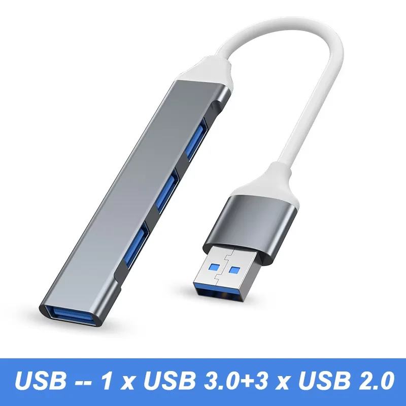 USB 2.0 4 w 1 Aluminiowy rozdzielacz USB 3.0 Hub USB Hub Type C Adapter dokujący OTG Type C HUB do PC Xiaomi Huawei Macbook