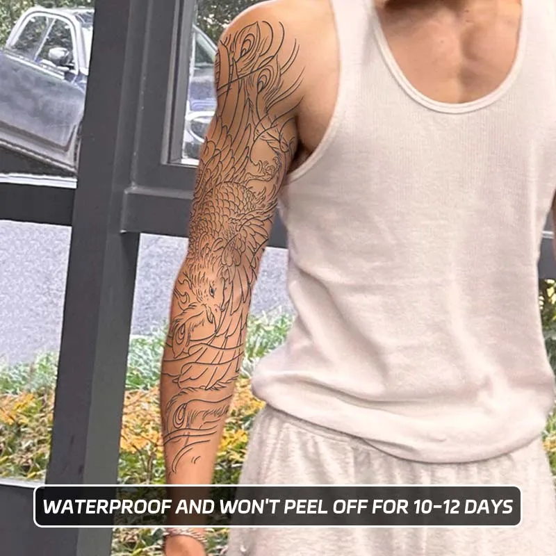 

Long-lasting waterproof full-arm pheasant phoenix temporary tattoo stickers non-reflective tattoo color fake tattoo stickers