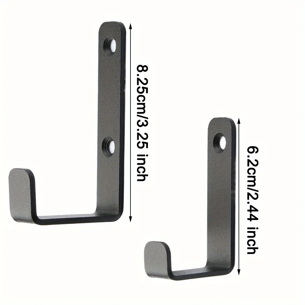 4 Stuks Heavy Duty Roestvrij Staal Zwarte J Haken Muur Mount Opknoping Utility Haak Jas Zware Stalen Roestvrij Ophangdeur