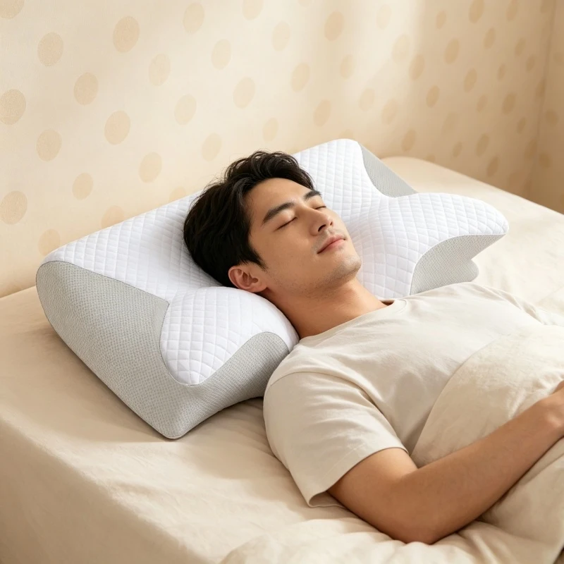 

1pc Neck Pain Relief Memory Foam Cervical Pillow 2 in 1 Ergonomic Orthopedic Contour Pillow Contoured Support Sleep Bed Pillow