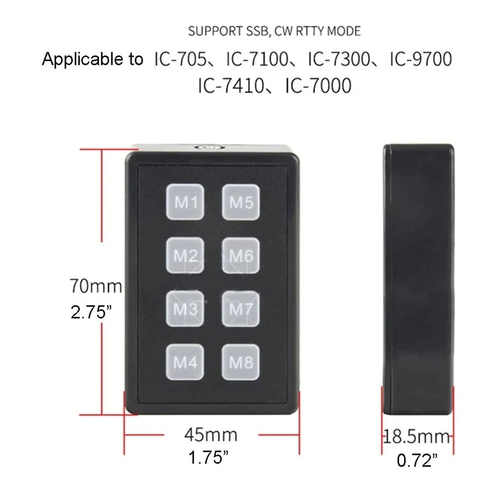 

Внешняя радиоклавиатура управления SSB, CW и RTTY, управление ярлыком вызова для ICOM IC-705 IC-7100 IC-7300 IC-7410 IC-9700