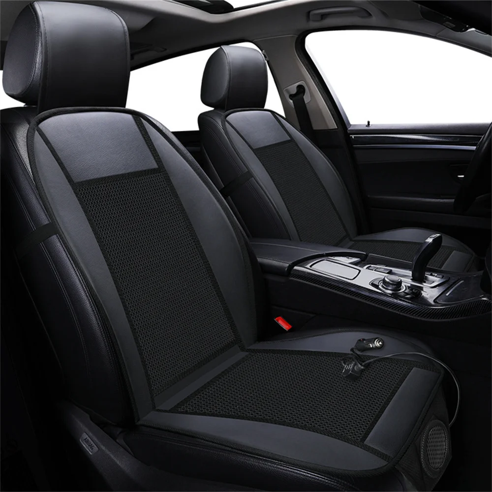 Leather Car New Summer Cool Cushion Fan Blowing Ventilation Seat Covers Seat Cooling Air Cushion + Cigarette Lighter Controller