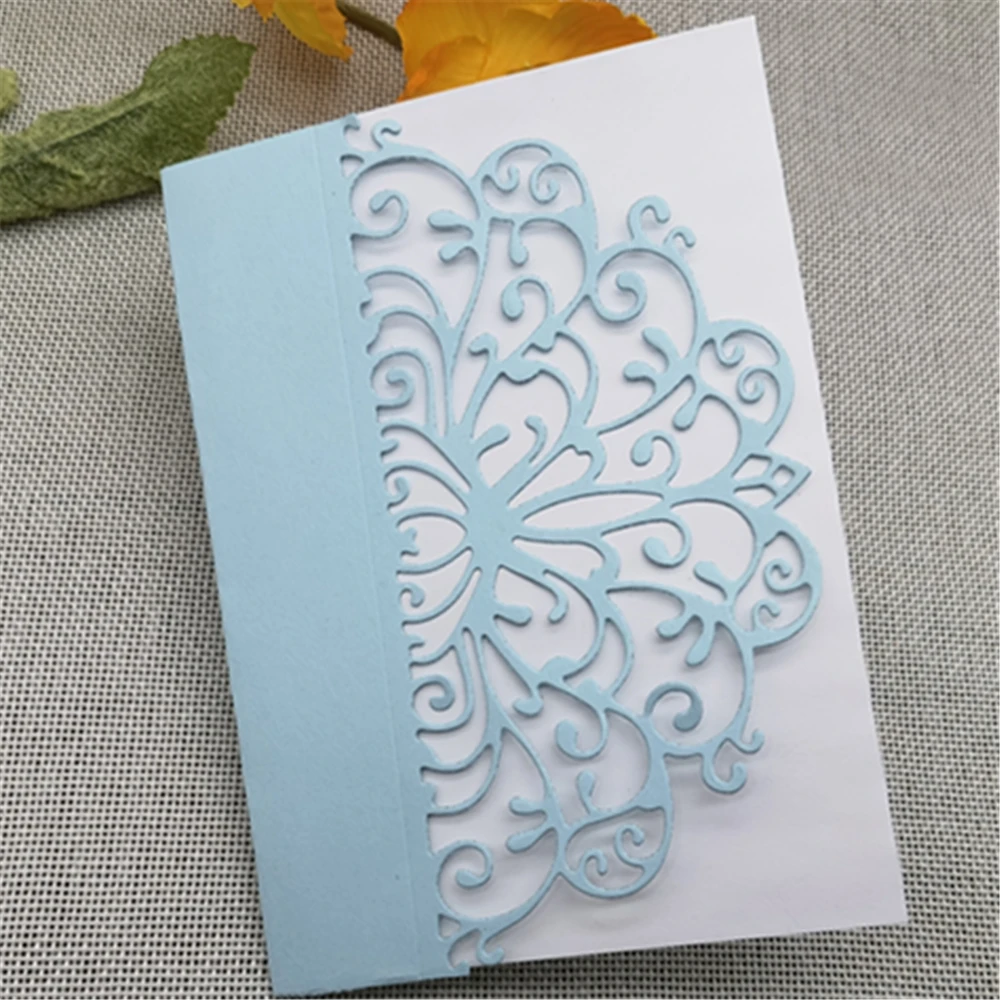 Flower Lace Fan shape Metal Cutting Dies Stencil Scrapbooking Photo Album Card Paper Embossing Craft DIY