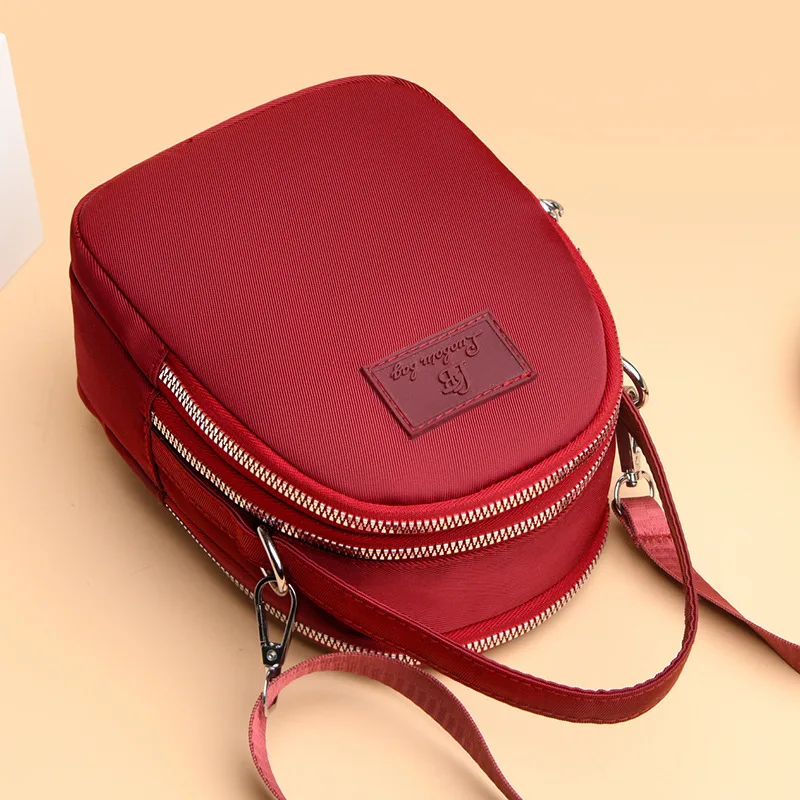 Women Crossbody Small Bag 2024 New Waterproof Leisure Mobile Phone Bag Oxford Cloth Three-layer Compact Single Shoulder Handbag