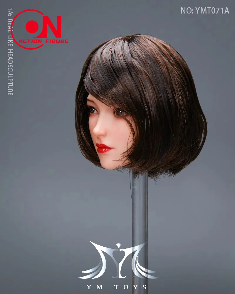 In Stock YMTOYS YMT071 1/6 Female Solider PVC Sculpture Head Carving Fit 12'' TBL PH Soldier Action Figure Body Dolls