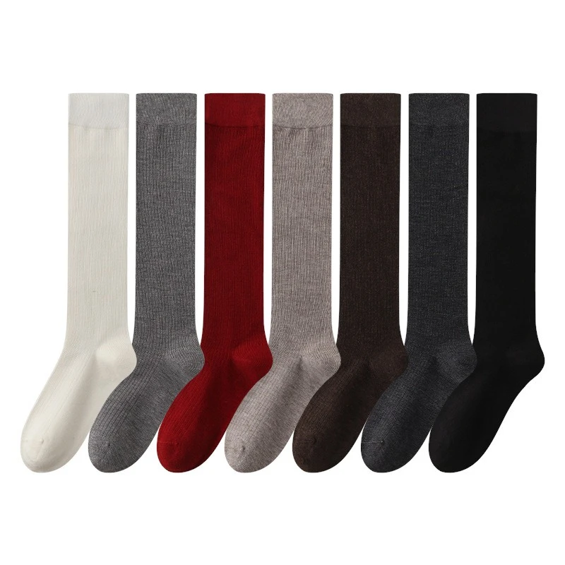 6 pares de calcetines de pantorrilla nuevos y versátiles a la moda de otoño calcetines casuales cómodos calcetines largos simples elegantes para mujer