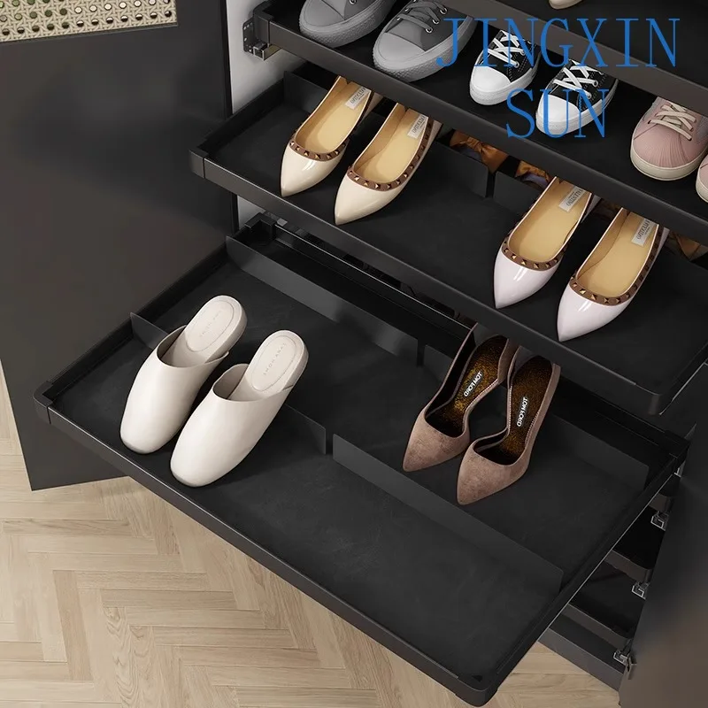 shoe cabinet rack drawer type laminate push-pull basket