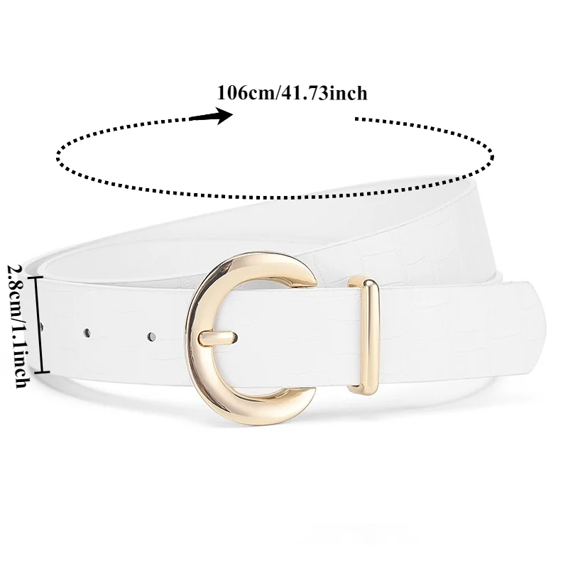New Arrival Trendy Crocodile-Pattern Women’s Belt Trendy Minimalist Classic and Versatile with Leopard-Print Pin Buckle Accent
