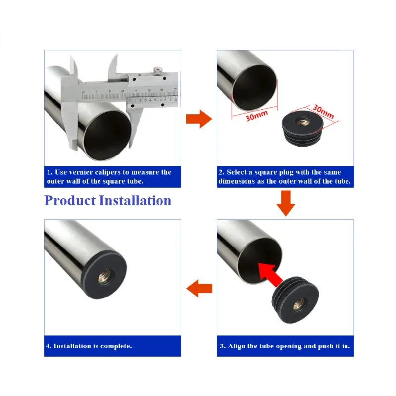 16mm~50mm Round Nut Hole Plug Pipe Plug Black Plastic Furniture Leveling Feet Blanking End Cap Furniture M6 M8 M10