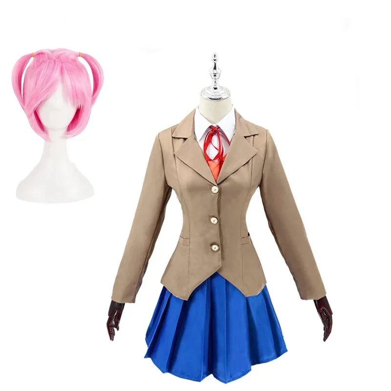Anime Doki Doki Letterature Club Monika Cosplay Sayori Yuri Natsuki Costume Cosplay Uniforme da donna scolastica