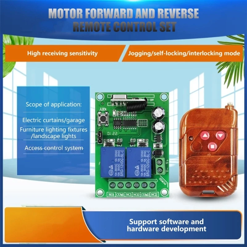 무선 원격 제어 스위치 12V 모터 라이트 게이트용 수신기 보드 중계