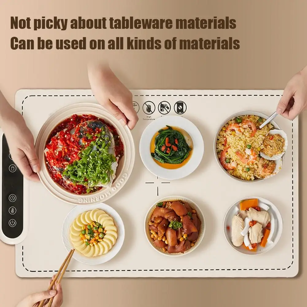 

Silicone Food Warming Pad Temperature Adjustable Multifunctional Dish Hot Non-Slip Temperature Timed Constant Placemat Mat W6L6