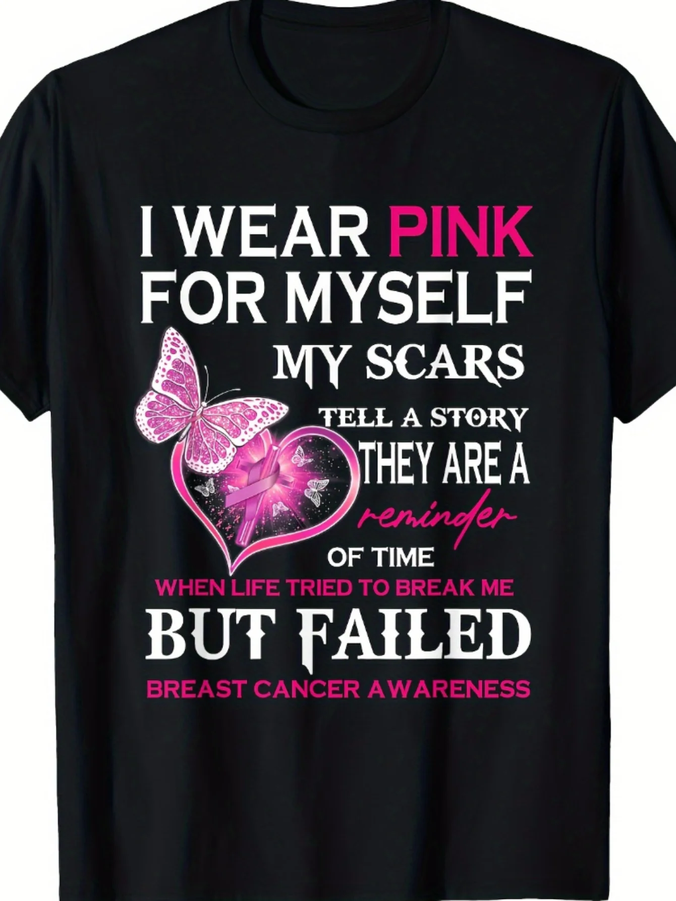 

Женская футболка «I Wear Pink for Myself» вдохновляющий топ с розовой бабочкой «I Wear Pink for Myself»