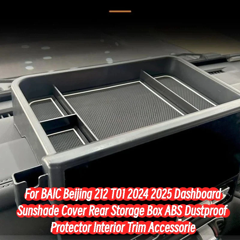 Para BAIC Beijing 212 T01 2024 2025: Capa Protetora Solar para Painel, Caixa de Armazenamento Traseira, Protetor de Poeira em ABS, Acessório de Acabamento Interno