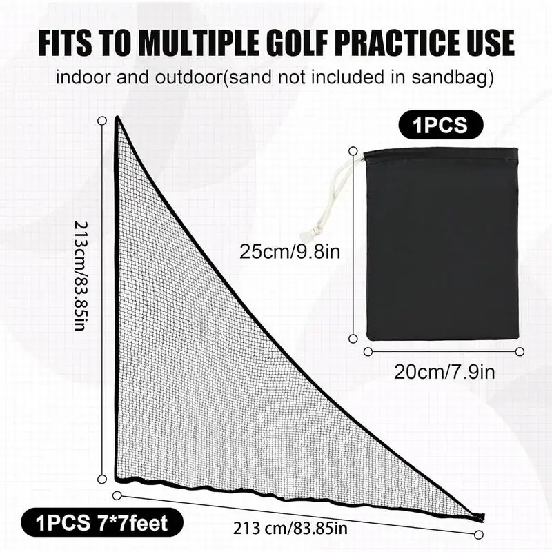 Filet de frappe de golf en maille latérale, barrière de frappe de golf, filet d'entraînement sportif pour le golf, le baseball, le hockey