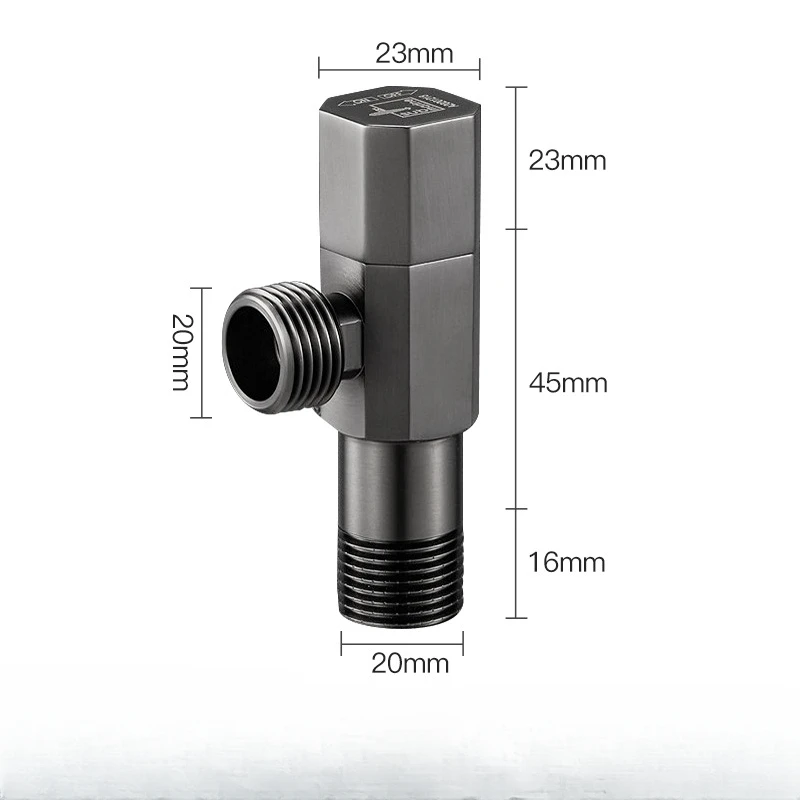 All Copper Triangular Valve Cold Water Heater, Toilet Water Valve Switch, Extended Thick Household Octagonal Valve