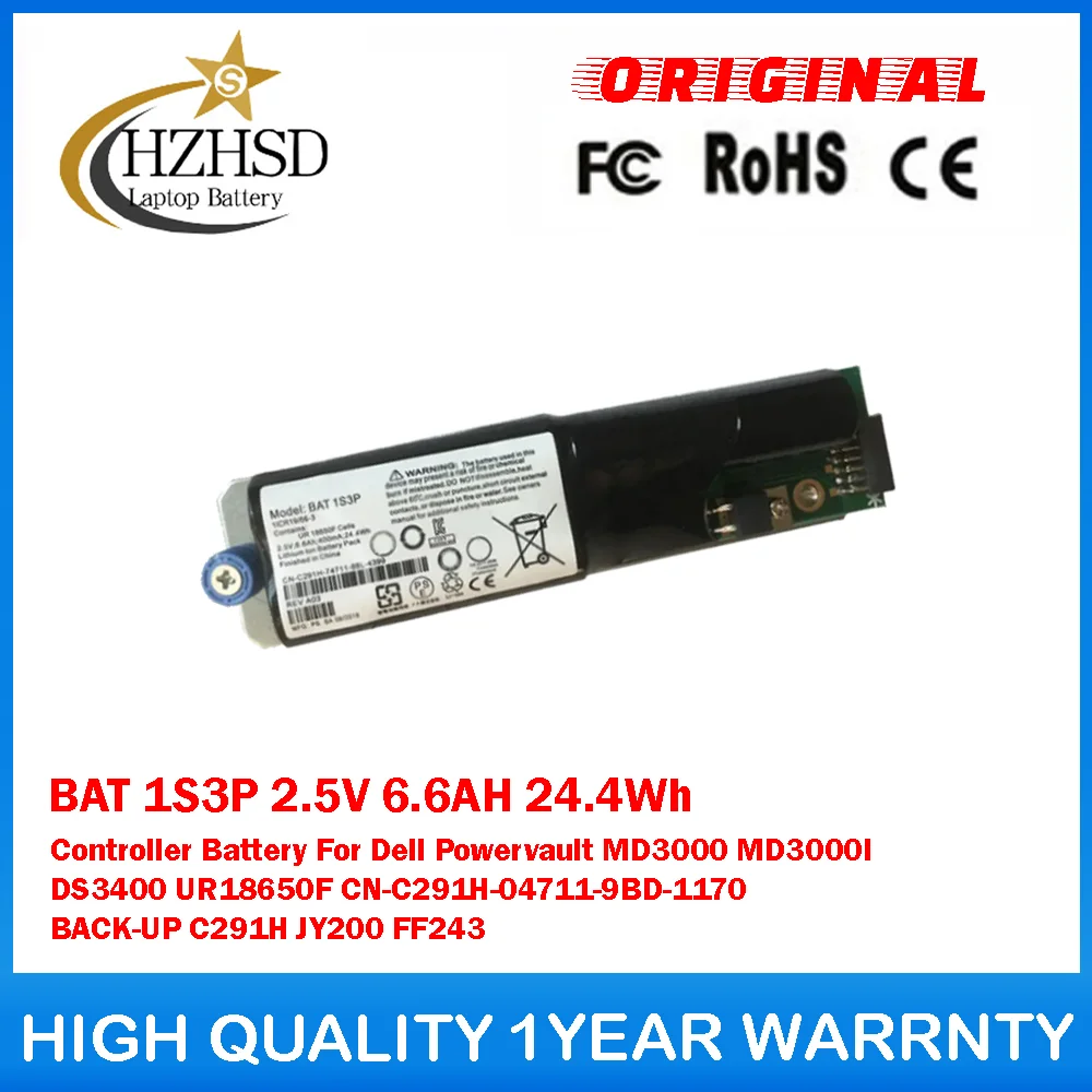

BAT 1S3P 2,5 В 6,6 Ач 24,4 Втч аккумулятор контроллера для Dell Powervault MD3000 MD3000I DS3400 UR18650F CN-C291H-04711-9BD-1170 BACK-UP
