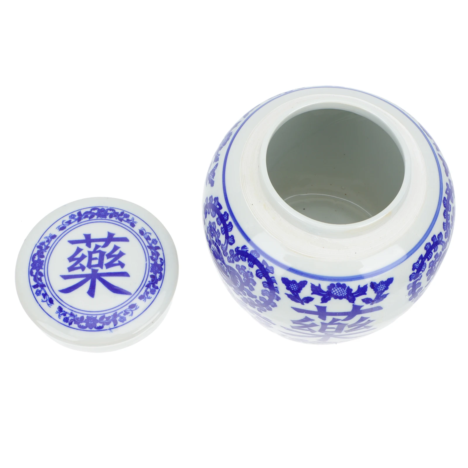 

Retro Ceramic Herbal Storage Jar Sealing Lid for Chinese Medicine Tea Powder Food Container Multi-Function Canister