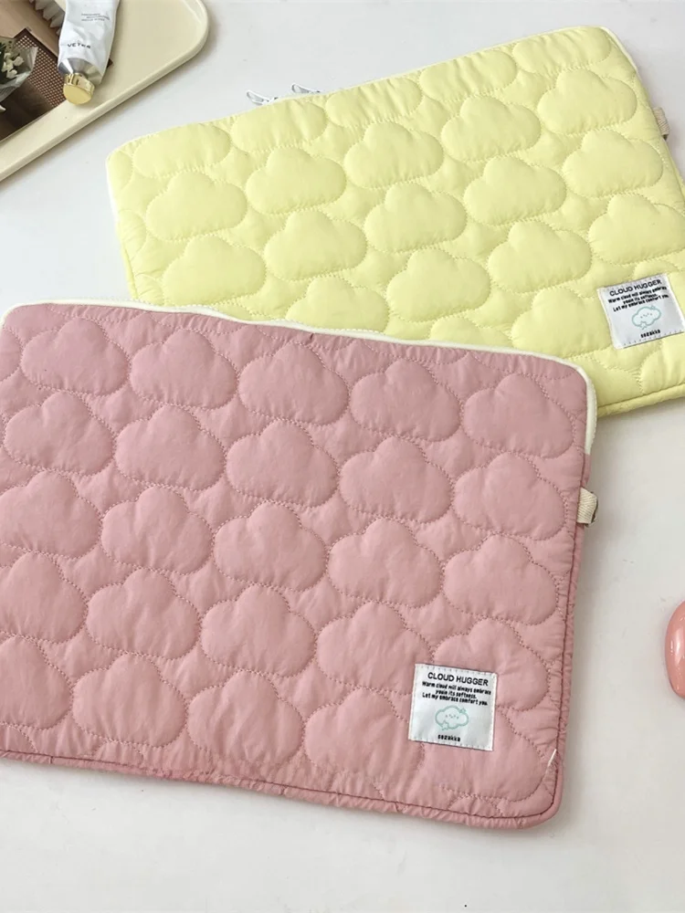 かわいい小さなウサギの雲刺繍 iPad タブレットコンピュータバッグ /3/5 インチノートブック収納バッグ SOZAKKA デジタルアクセサリー