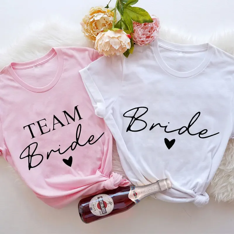 Vrienden Enkele Afscheidsvrijgezellenfeest Tees Team Bruid T-Shirt Bruids Bruiloft Verloofde Tops Vrouwen Esthetische Kleding