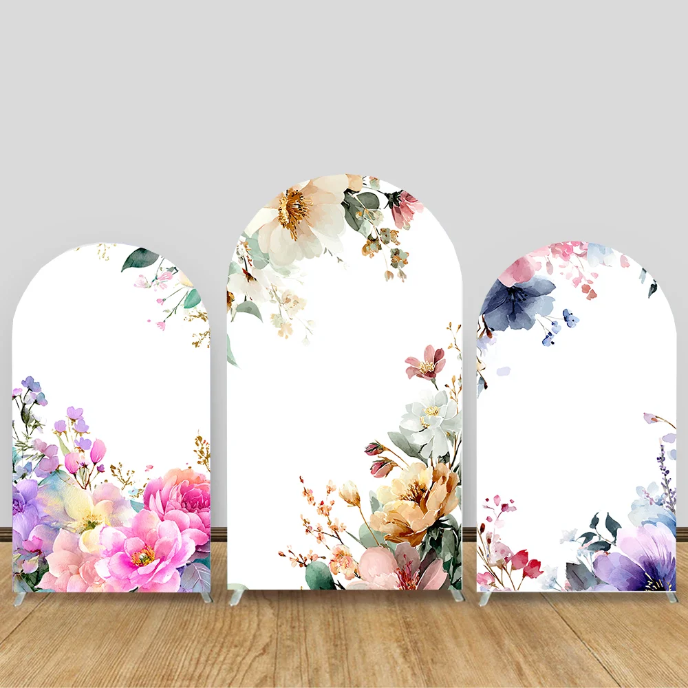 

2-sided Pink Flower Fairy Tale Arched Background Cover for Girl's 1st Birthday Party Decoration Photography Background
