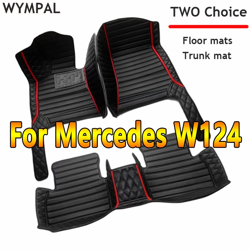 Custom Automotive Car Floor Mats For Mercedes W124 1985 1986 1987 1988 1989 Auto Luxury Leather Men Women Car Mats Full Coverage