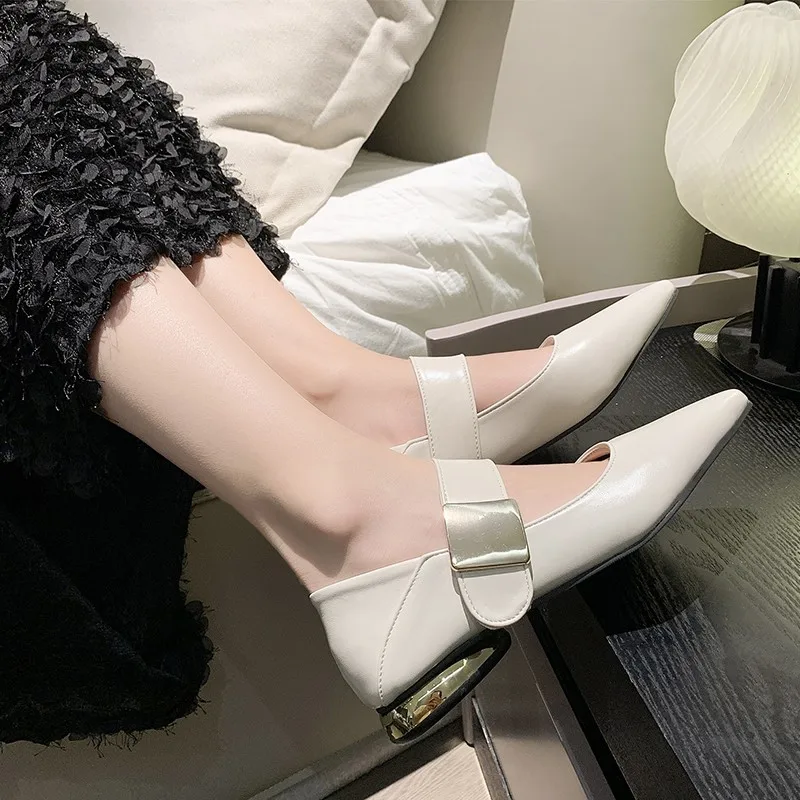 الفرنسية الرجعية ماري جين أحذية الربيع والخريف جديد البغال الجلدية المرأة عدم الانزلاق أحذية نسائية عادية Zapatos De Mujer #2