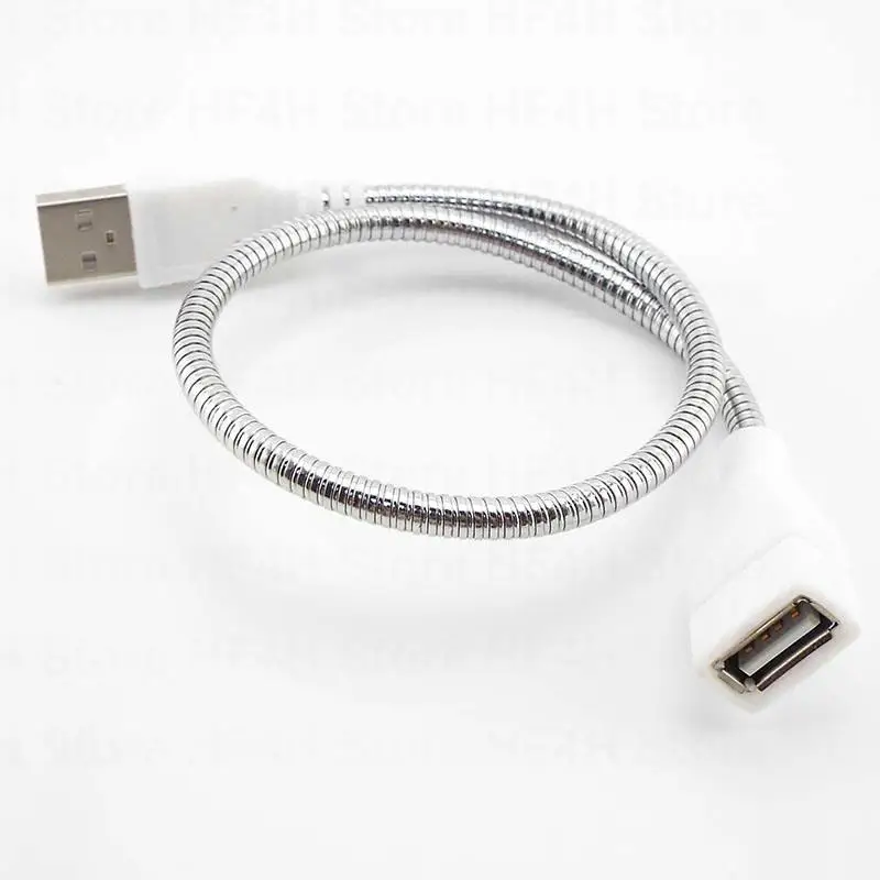 DC 5v USB złącze męskie do żeńskiego elastyczny wąż Adapter do zasilacza metalowy przewód przedłużacz biurka wentylator z lampką LED B4