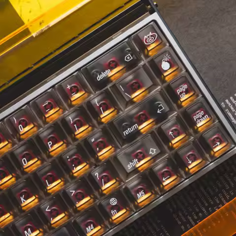 Lelelab SuperX ApplePie Keycap Set ABS Custom Smoky Gray Translucent Keyboard Cap Cherry Profile KeyCap for Mechanical Keyboard