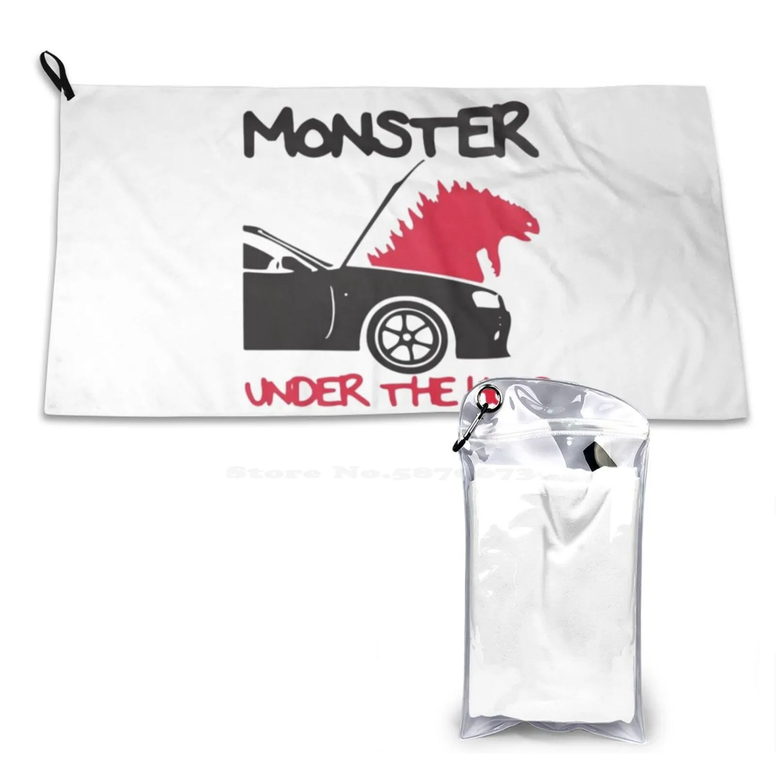Monster Unter Der Haube 3D-Druckmuster Weiches Handtuch Monster Unter Der Haube Skyline Gtr Gtt R32 R33 R34 R35 Kappe Macht Tier